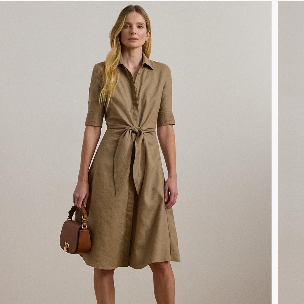 Casual Tan A-Line Dress